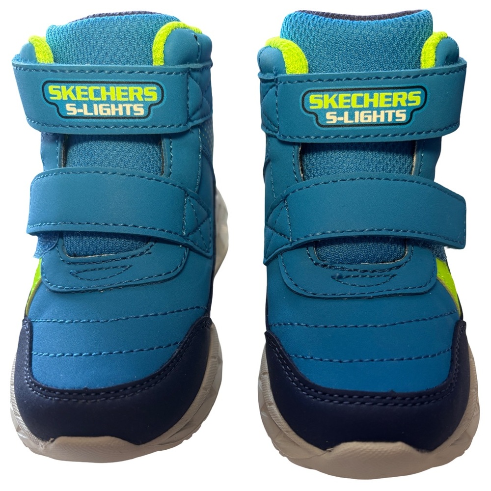 Skechers S Lights-Magna Lights Sneakers - Navy/Lime Thunder Squad Toddler 7 NWT